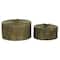Set of 2" Bronze Metal Vintage Decorative Jar, 6", 7.25"